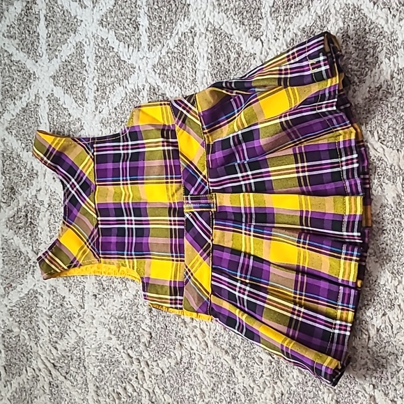 4 for $28 - The Children's Place Girls 3T Yellow & Purple Plaid Dress - Picture 6 of 6
